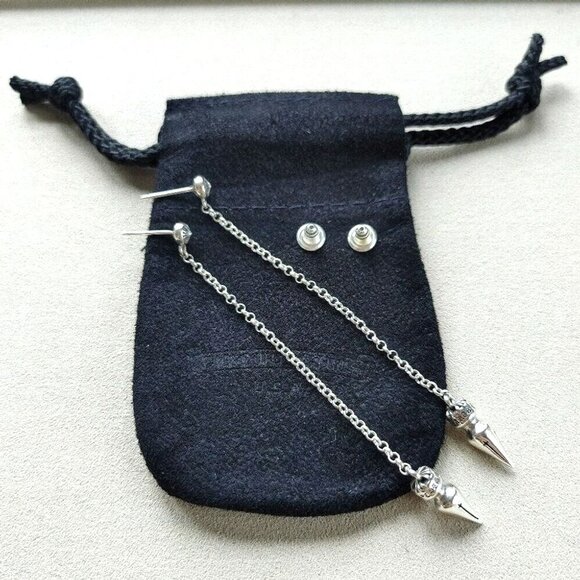 Chrome Hearts Spike Drop Earrings (Pair) 925 Sterling Silver - Picture 7 of 8